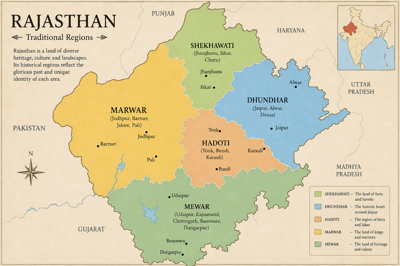 Traditional Regions of Rajasthan